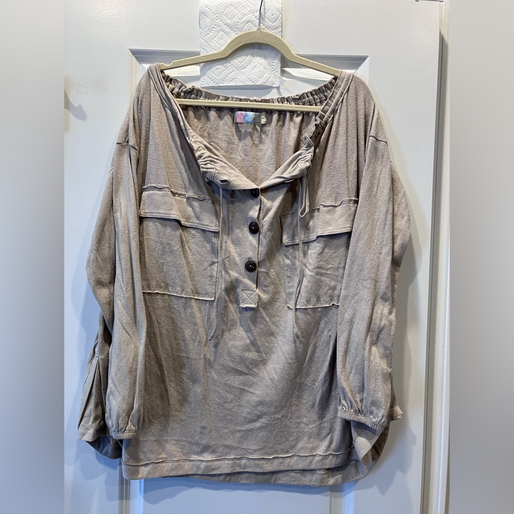 FREE PEOPLE BEACH BOHO LONG SLEEVE TOP